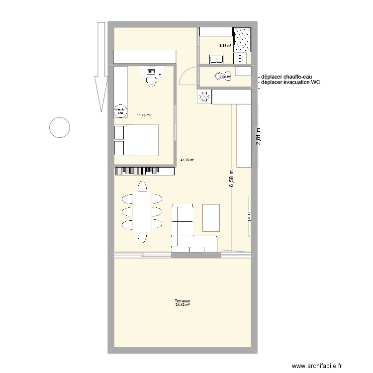 Appart en pétatn tout là 2. Plan de 5 pièces et 84 m2