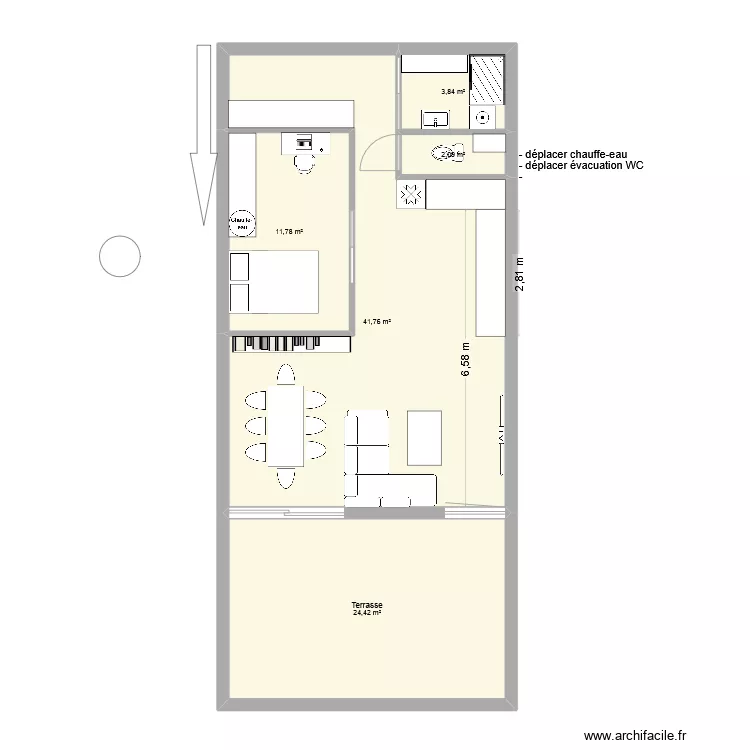 Appart en p&eacute;tatn tout l&agrave; 2. Plan de 