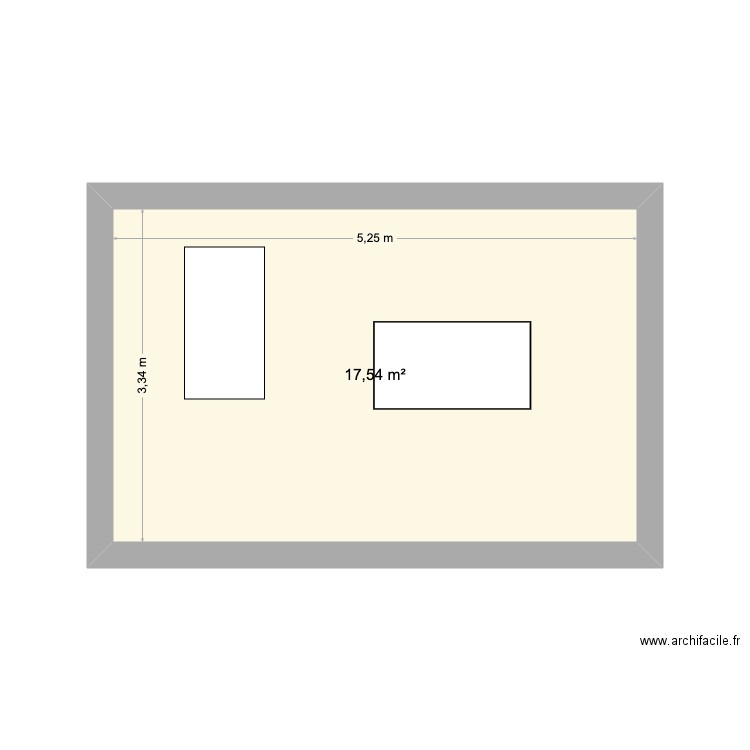 Billard. Plan de 1 pièce et 18 m2
