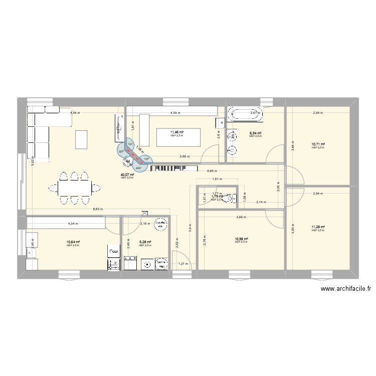 Maisonnette. Plan de 9 pièces et 109 m2