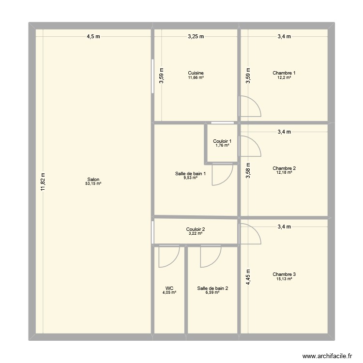 bths. Plan de 0 pièce et 0 m2