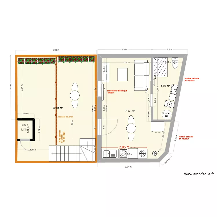 Thuillat 26 Studio RDC Projet Chauff V1. Plan de 