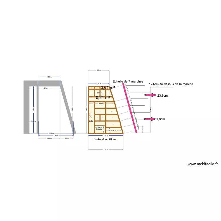 sous l'escalier de Cauterets. Plan de 