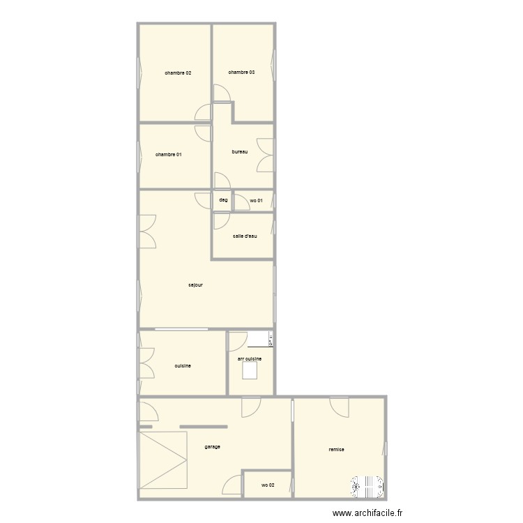 VRILLONNEAU am. Plan de 13 pièces et 127 m2