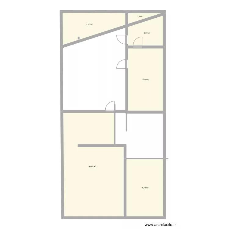 appartement cantin. Plan de 6  et 100 m²