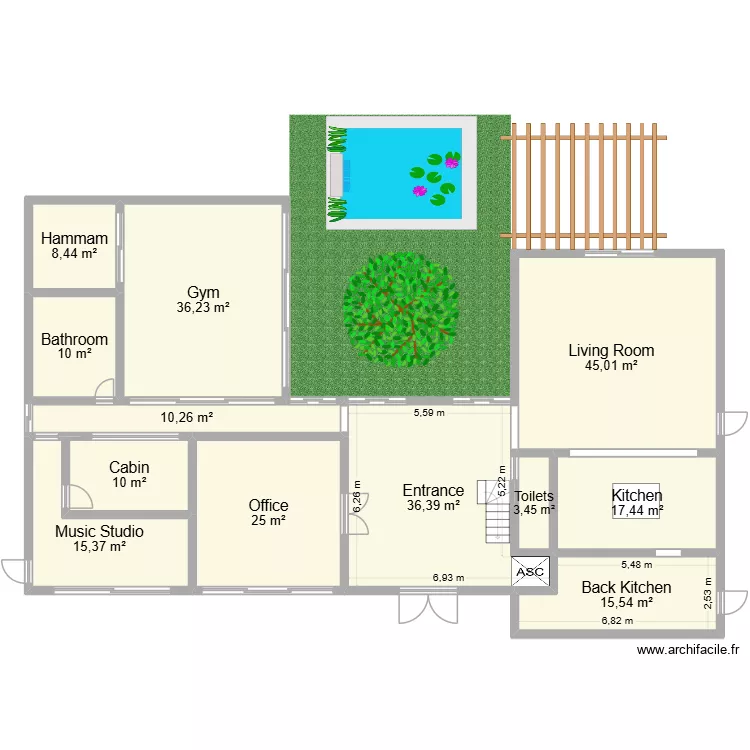 Town House. Plan de 37  et 668 m²