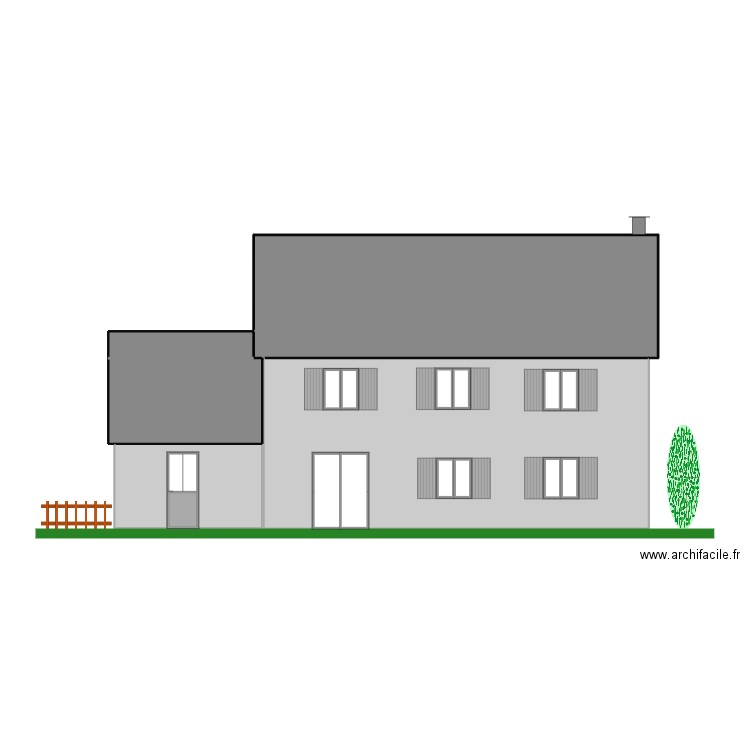 JANJO FACADE. Plan de 6 pièces et 114 m2