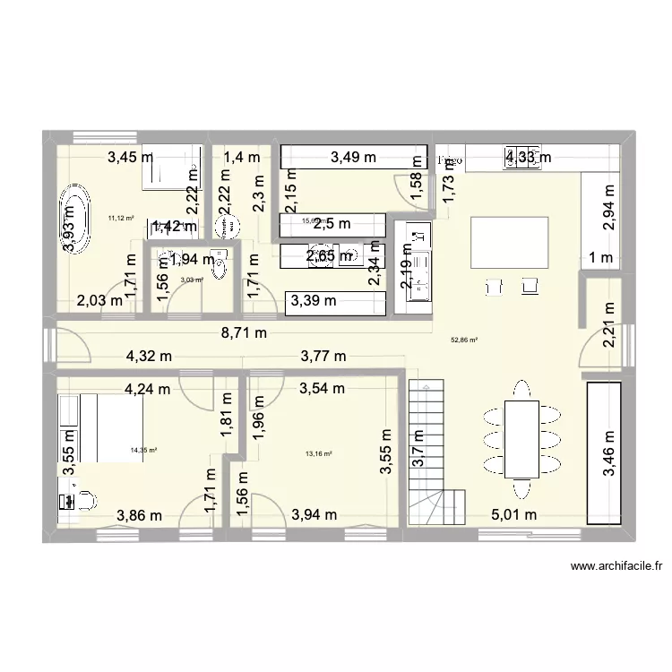 homee. Plan de 6  et 110 m²