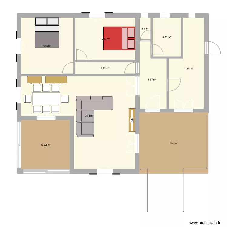 Côtes roties. Plan de 9 et 95 m² Côtes roties. Plan de 9 et 95 m²