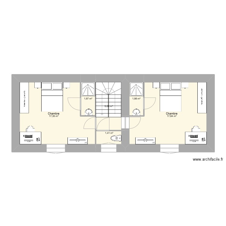 Projet Audrieu 4. Plan de 15 pièces et 137 m2