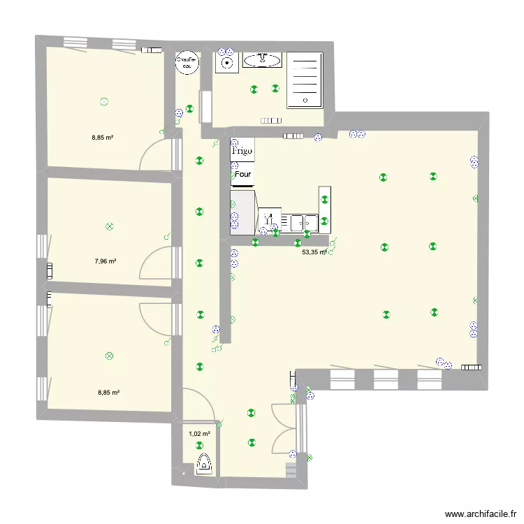 plan 2026 01 03. Plan de 5 pièces et 80 m²