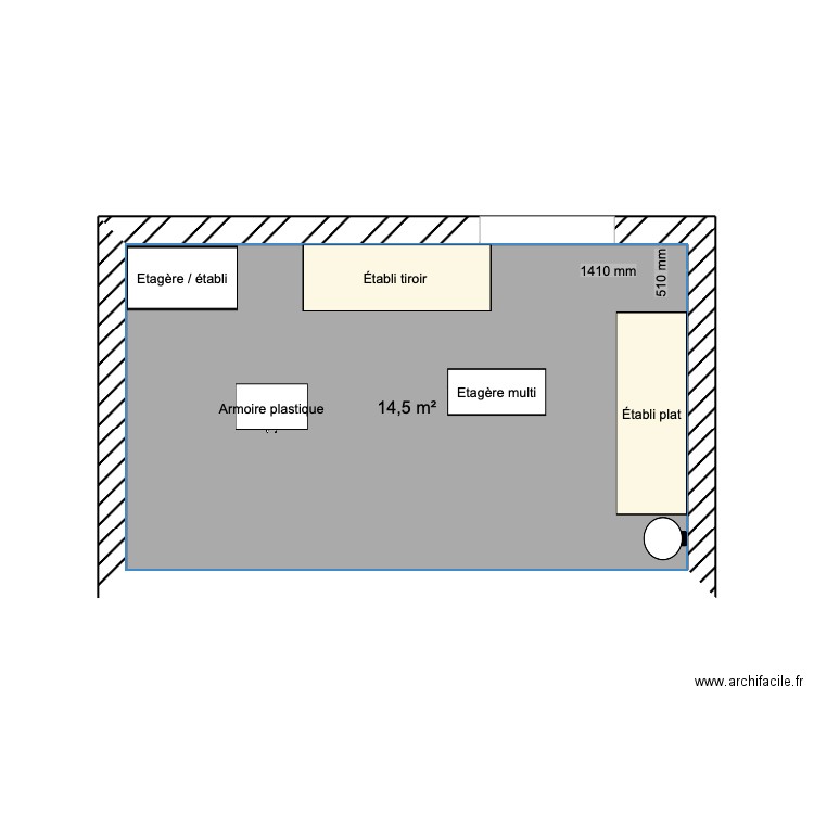 Garage. Plan de 1 pièce et 15 m2