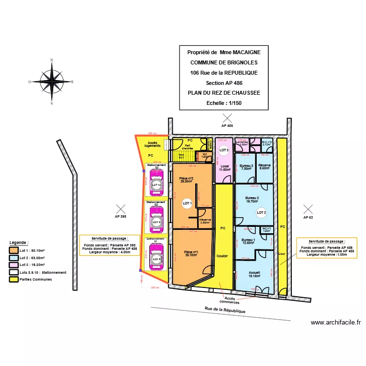 MACAIGNE RDC. Plan de 26 pièces et 246 m² MACAIGNE RDC. Plan de 26 pièces et 246 m²