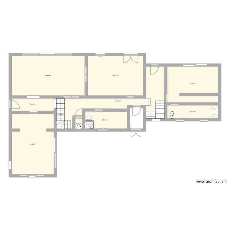 PLAN MAISON LFF. Plan de 10 pièces et 136 m2