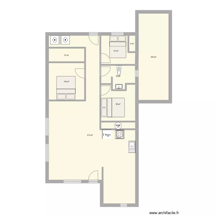 R&eacute;novation BSL. Plan de 8 Pièces et 110 m²