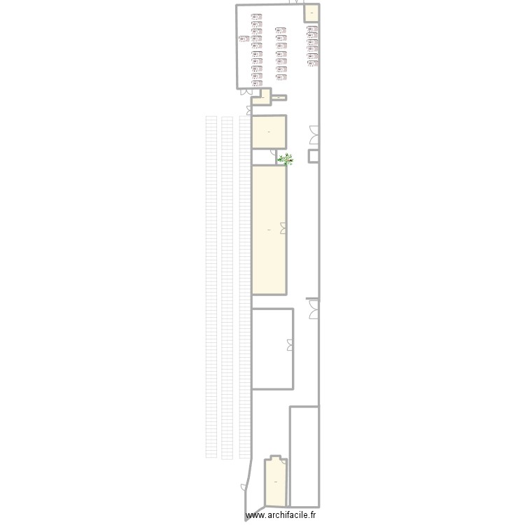 parking. Plan de 6 pièces et 536 m2