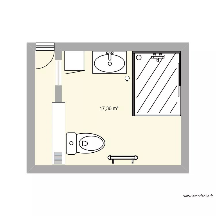 SALLE DE BAINS. Plan de 1 et 17 m² SALLE DE BAINS. Plan de 1 et 17 m²