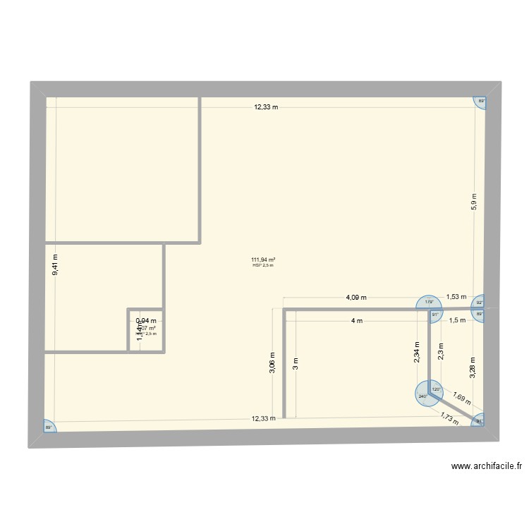 maison melisey. Plan de 2 pièces et 115 m2