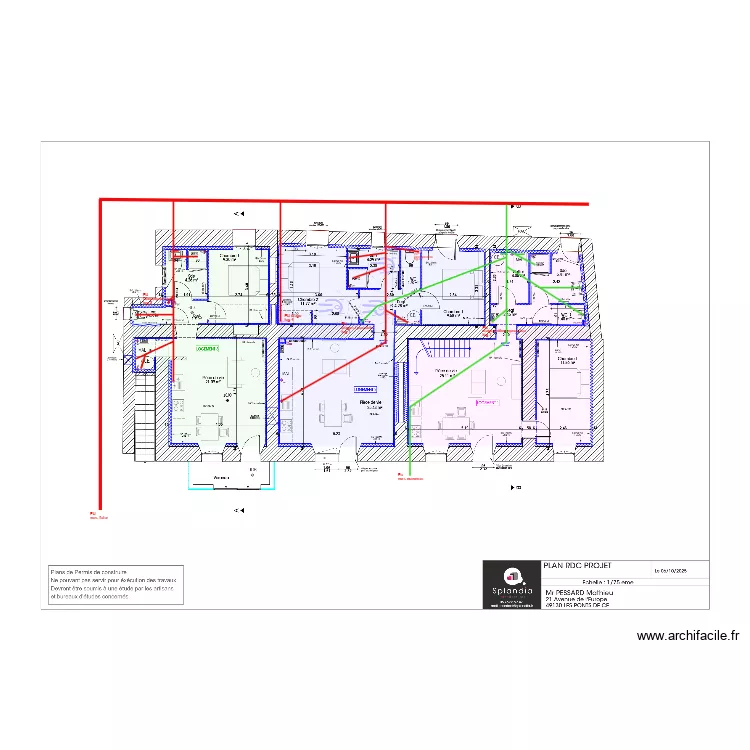 R&eacute;seaux EU Pessard. Plan de 