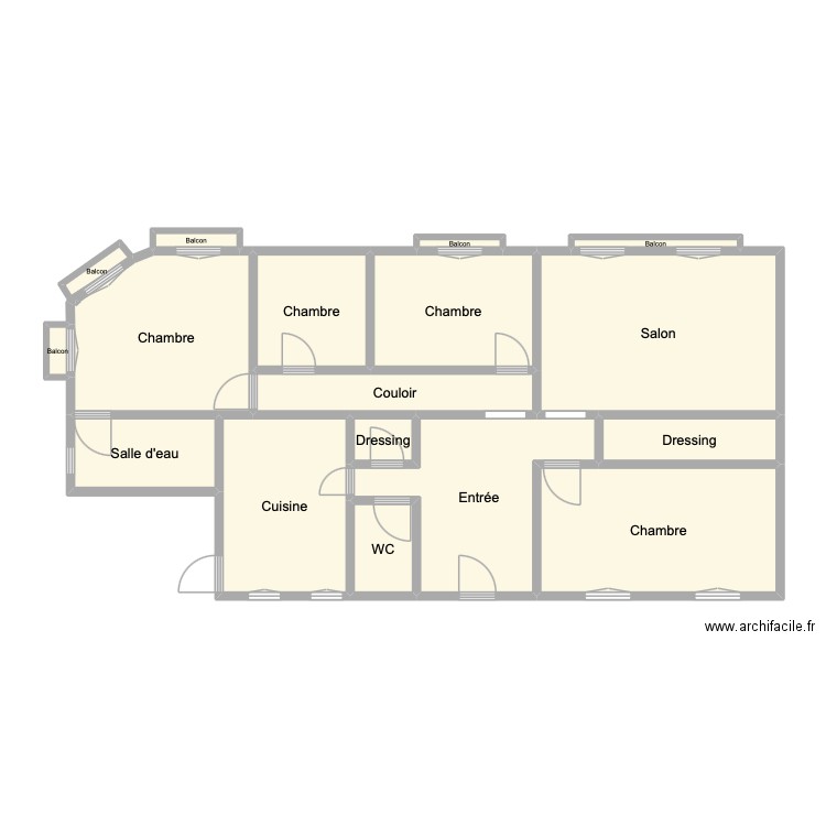 RDP. Plan de 17 pièces et 98 m2