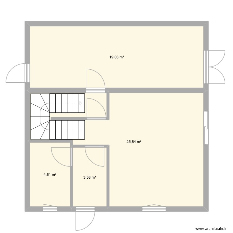 acasă. Plan de 4 pièces et 53 m2
