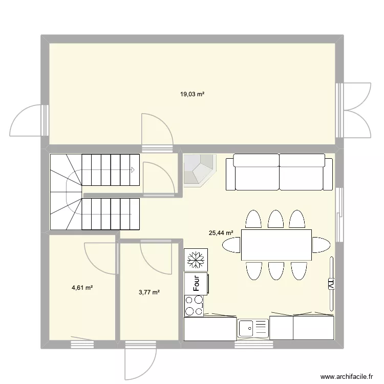 acasă. Plan de 4  et 53 m²
