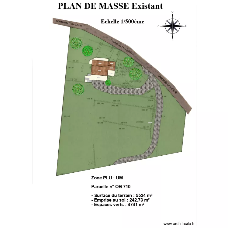 Plan de masse existant cros d'amic. Plan de 