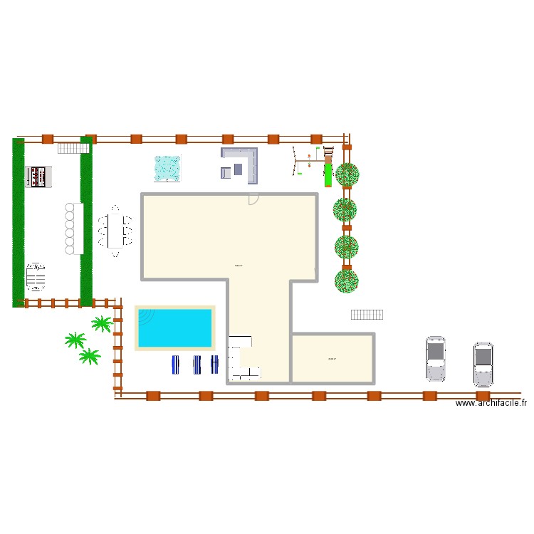 MAISON INDIVIDUELLE. Plan de 2 pièces et 167 m2