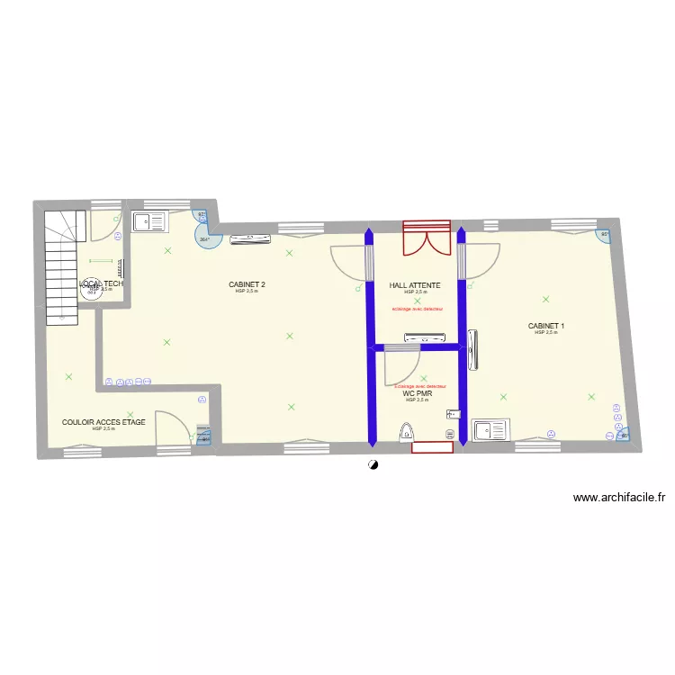 MSP Futurs cabinets PROJET  MAPA (reseaux). Plan de 6  et 78 m²