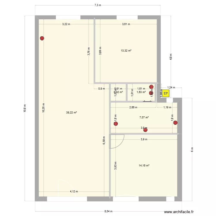 Douvrin r&eacute;seau. Plan de 6  et 76 m²