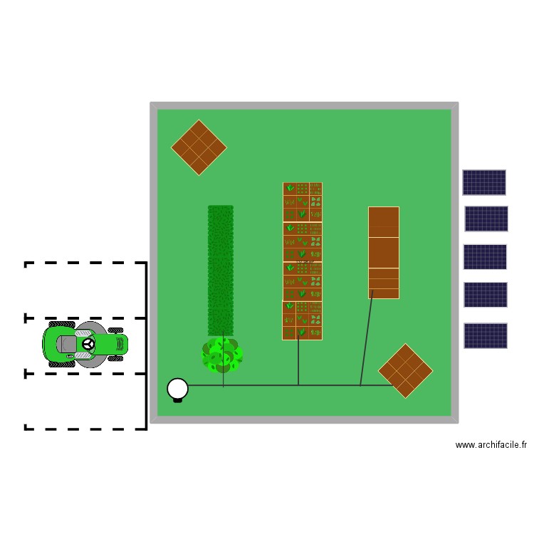 parking. Plan de 1 pièce et 138 m2