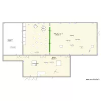 AGRACO plan salle 1 vierge - Accueil café dans le hall + déjeuner dans la salle 2