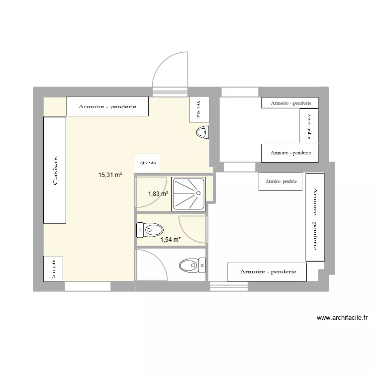 Vestiaires P500 actu. Plan de 