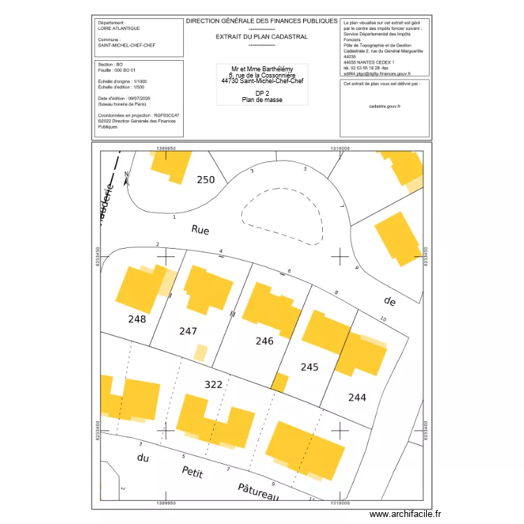 BARTHELEMY PLAN DE MASSE DP 2. Plan de 