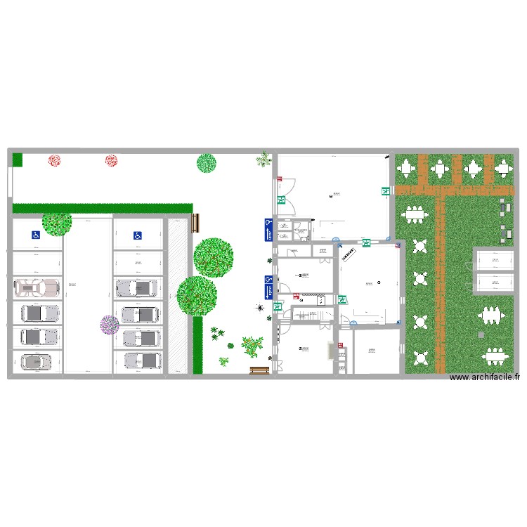 rdc la vigneronne projet 1C. Plan de 24 pièces et 515 m2