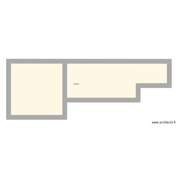 maison. Plan de 1 pièce et 76 m2