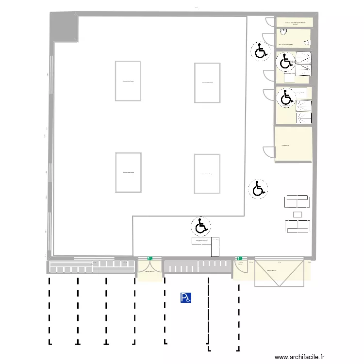 SALLE FFG - APRES TRAVAUX. Plan de 