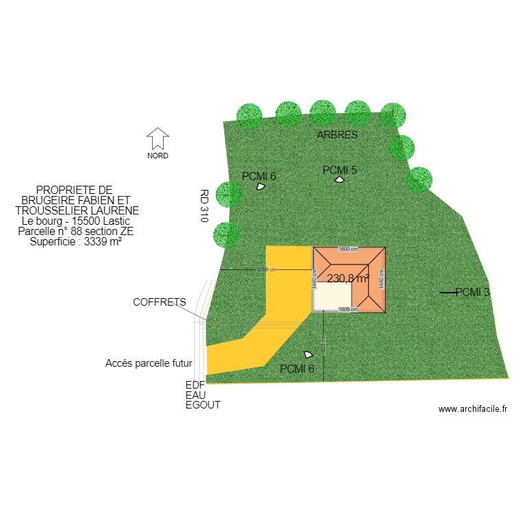 plan cadastre. Plan de 2 pièces et 360 m2