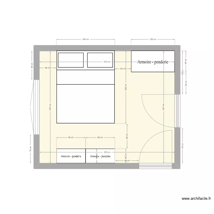 Chambre PM 6. Plan de 