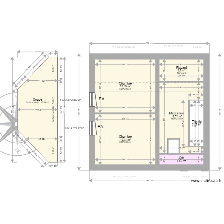 ML24006544. Plan de 10 pièces et 72 m2