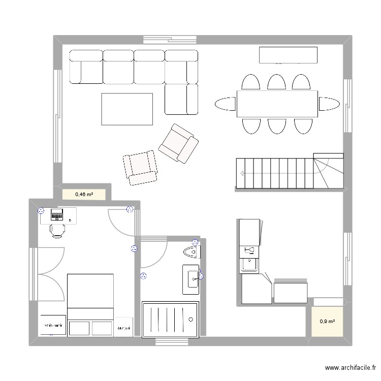 plan vaux sur mer. Plan de 2 pièces et 1 m2