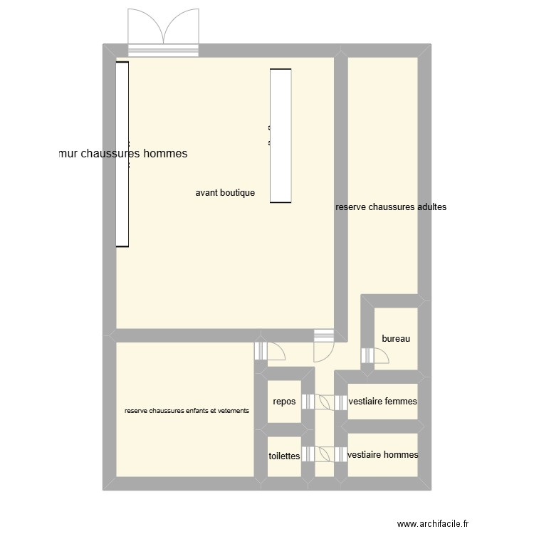 fini. Plan de 8 pièces et 44 m2