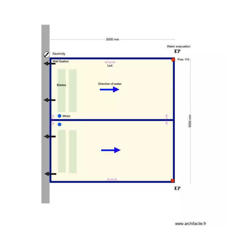 Krisztina. Plan de 2  et 24 m²