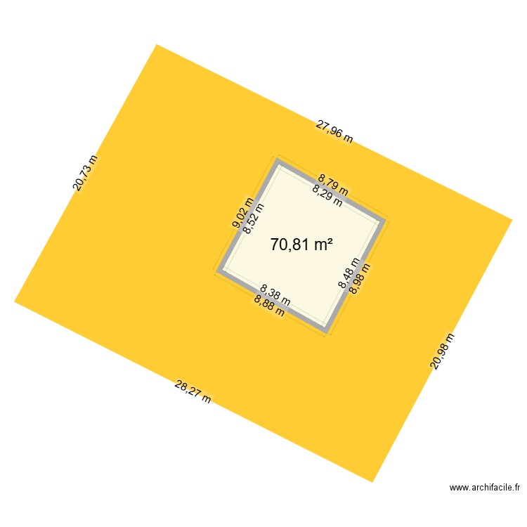 perrecy les forges. Plan de 1 pièce et 71 m2