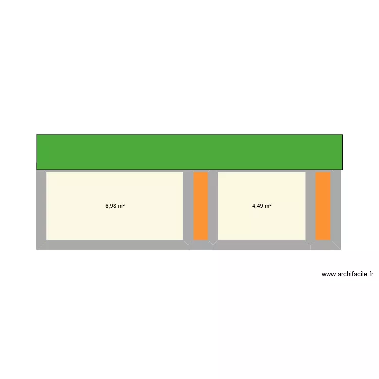 modification &eacute;curie. Plan de 4  et 13 m²