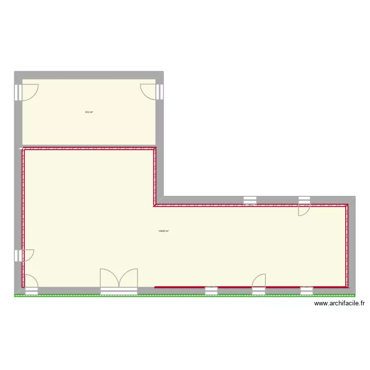 plan actuel. Plan de 2 et 190 m² plan actuel. Plan de 2 et 190 m²