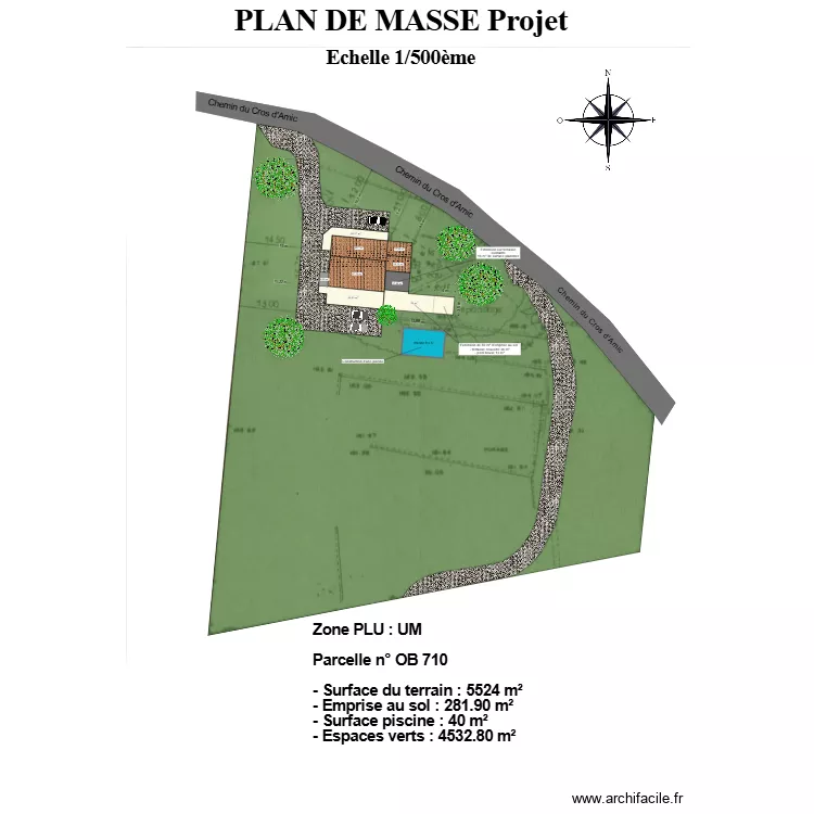 Plan de masse projet cros d'amic. Plan de 