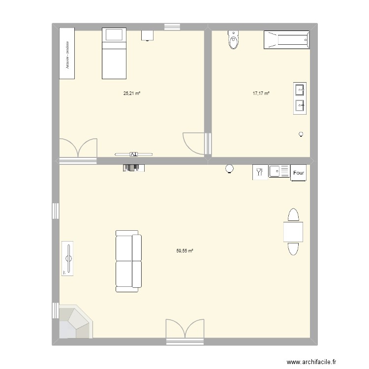 lara monika. Plan de 3 pièces et 102 m2