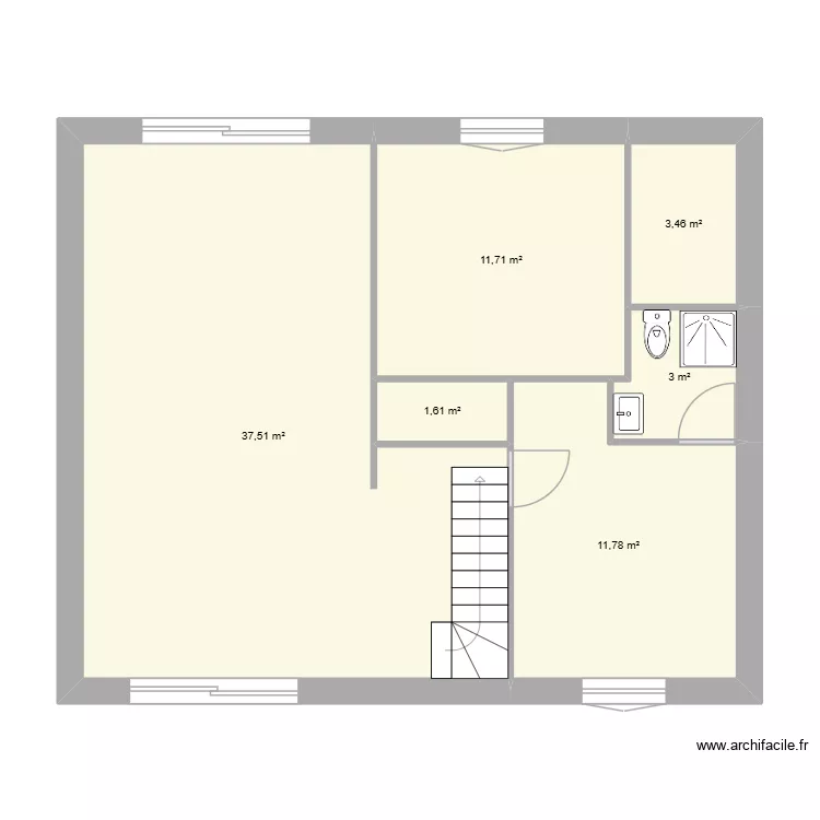 alli. Plan de 16  et 137 m²