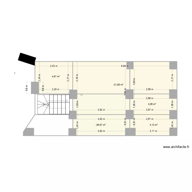 identite. Plan de 5  et 39 m²